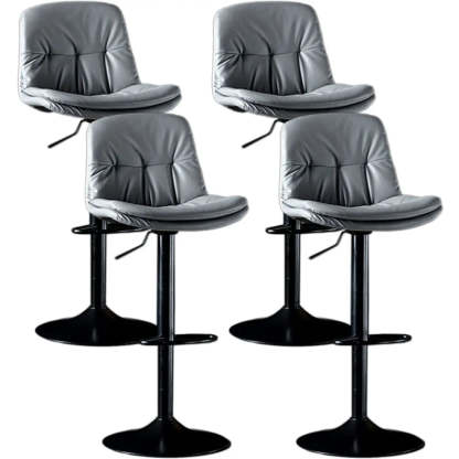 Adjustable Leather Swivel Bar Stool