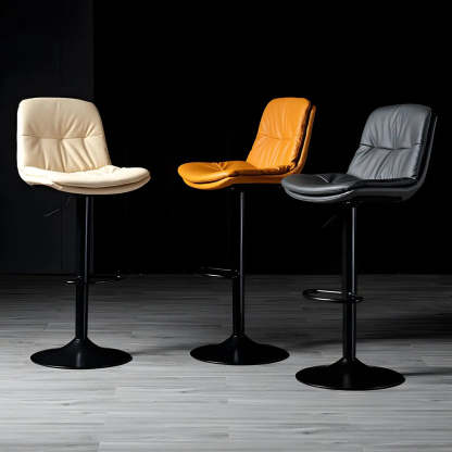 Adjustable Leather Swivel Bar Stool