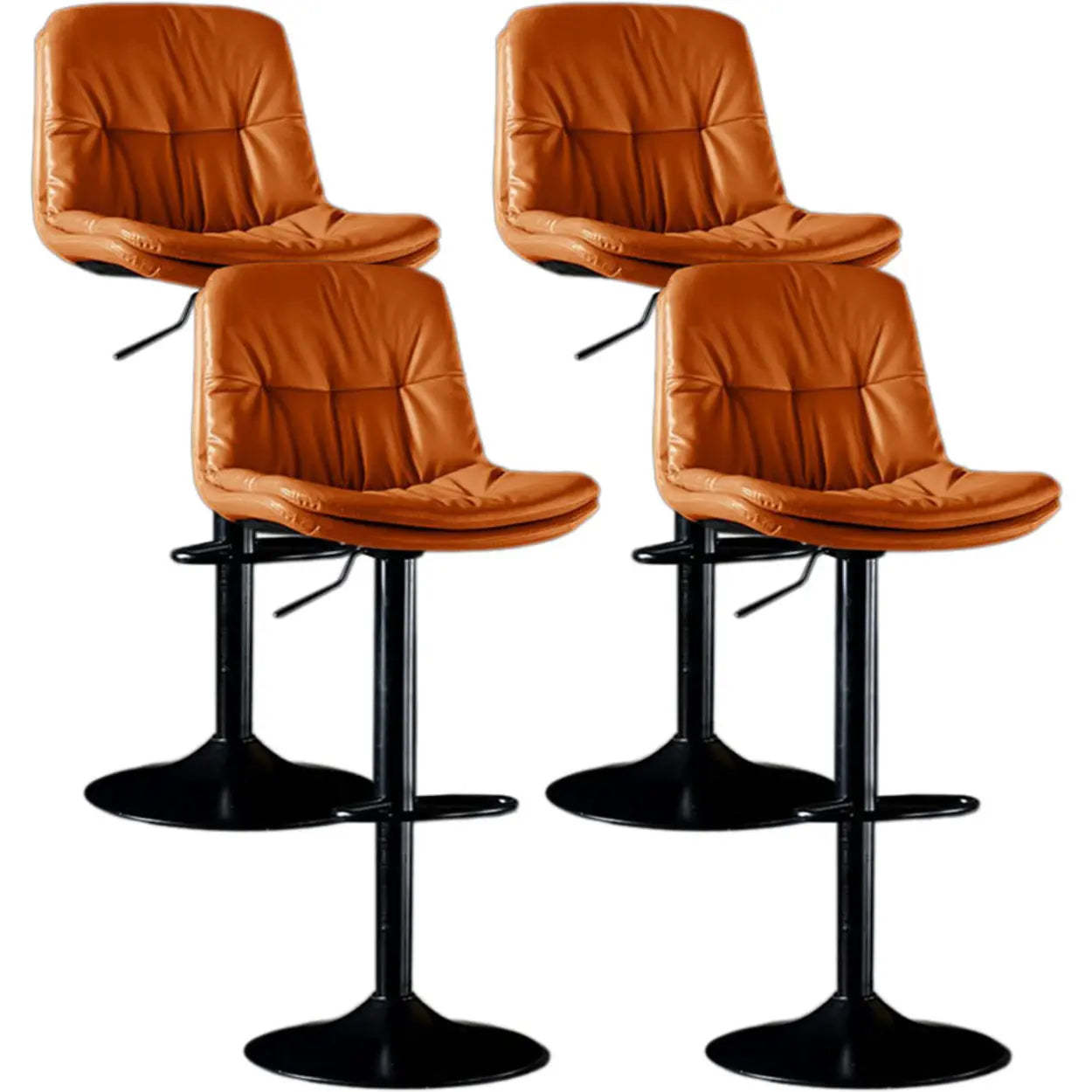 Adjustable Leather Swivel Bar Stool