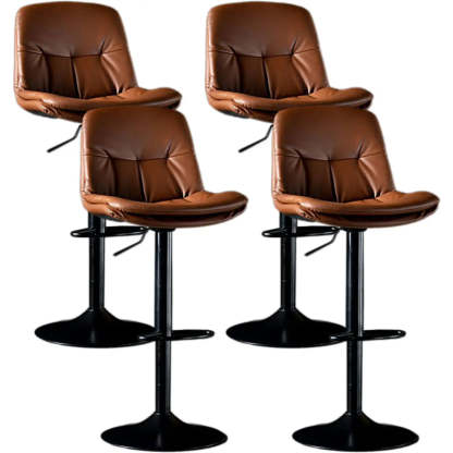 Adjustable Leather Swivel Bar Stool