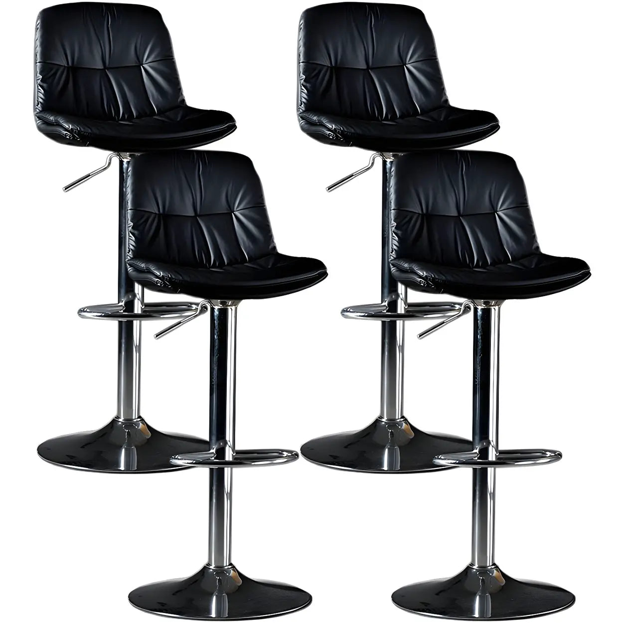Adjustable Leather Swivel Bar Stool
