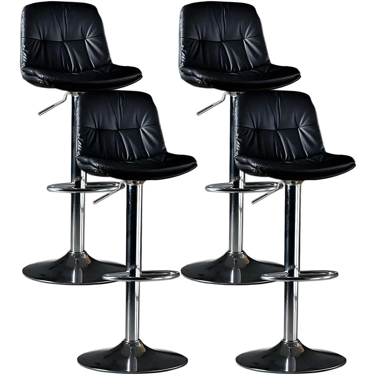 Adjustable Leather Swivel Bar Stool