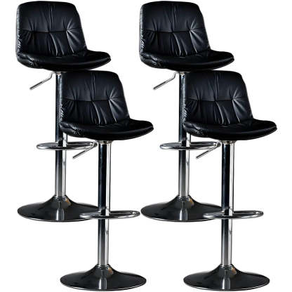 Adjustable Leather Swivel Bar Stool