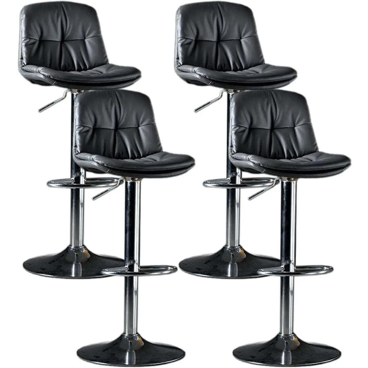 Adjustable Leather Swivel Bar Stool