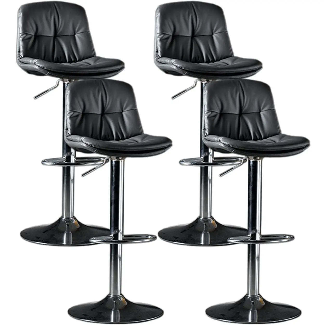 Adjustable Leather Swivel Bar Stool