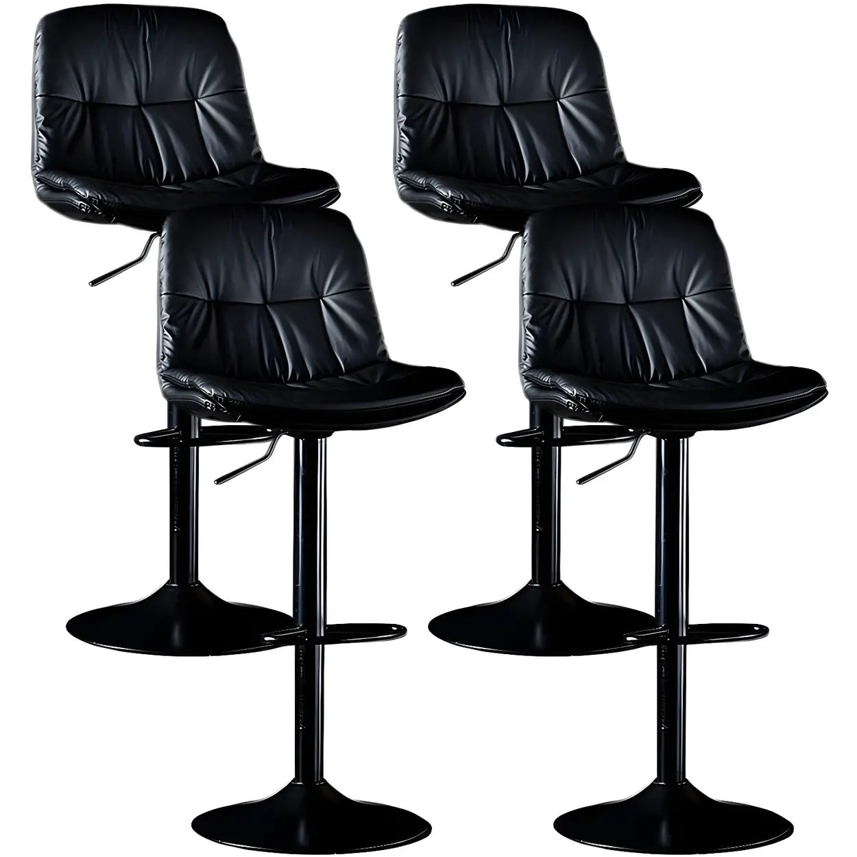 Adjustable Leather Swivel Bar Stool
