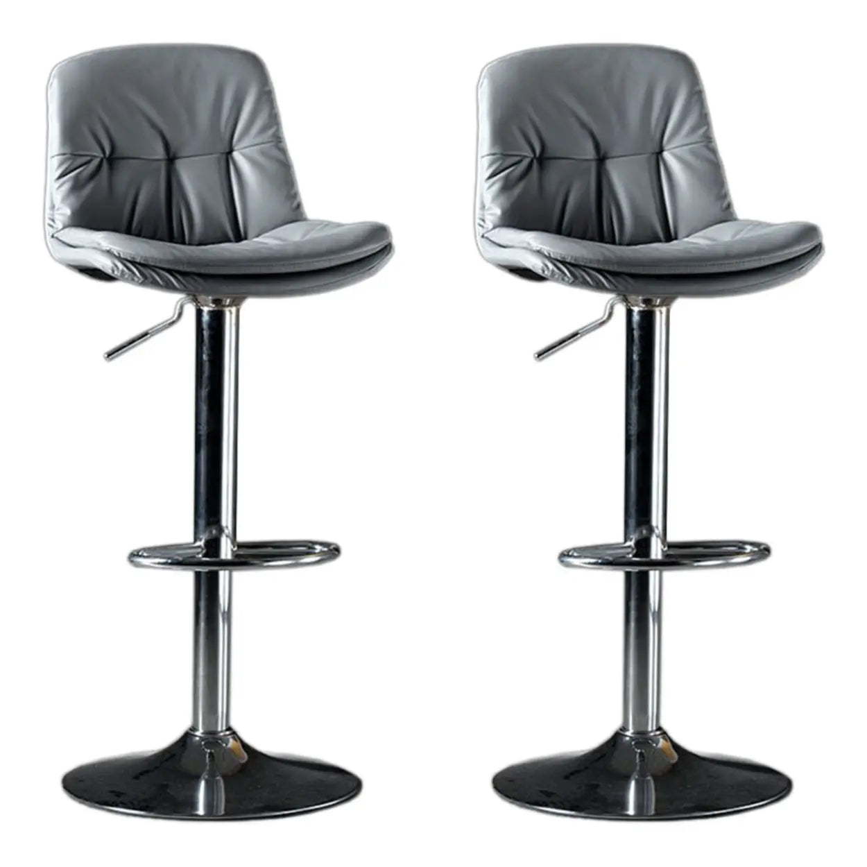 Adjustable Leather Swivel Bar Stool