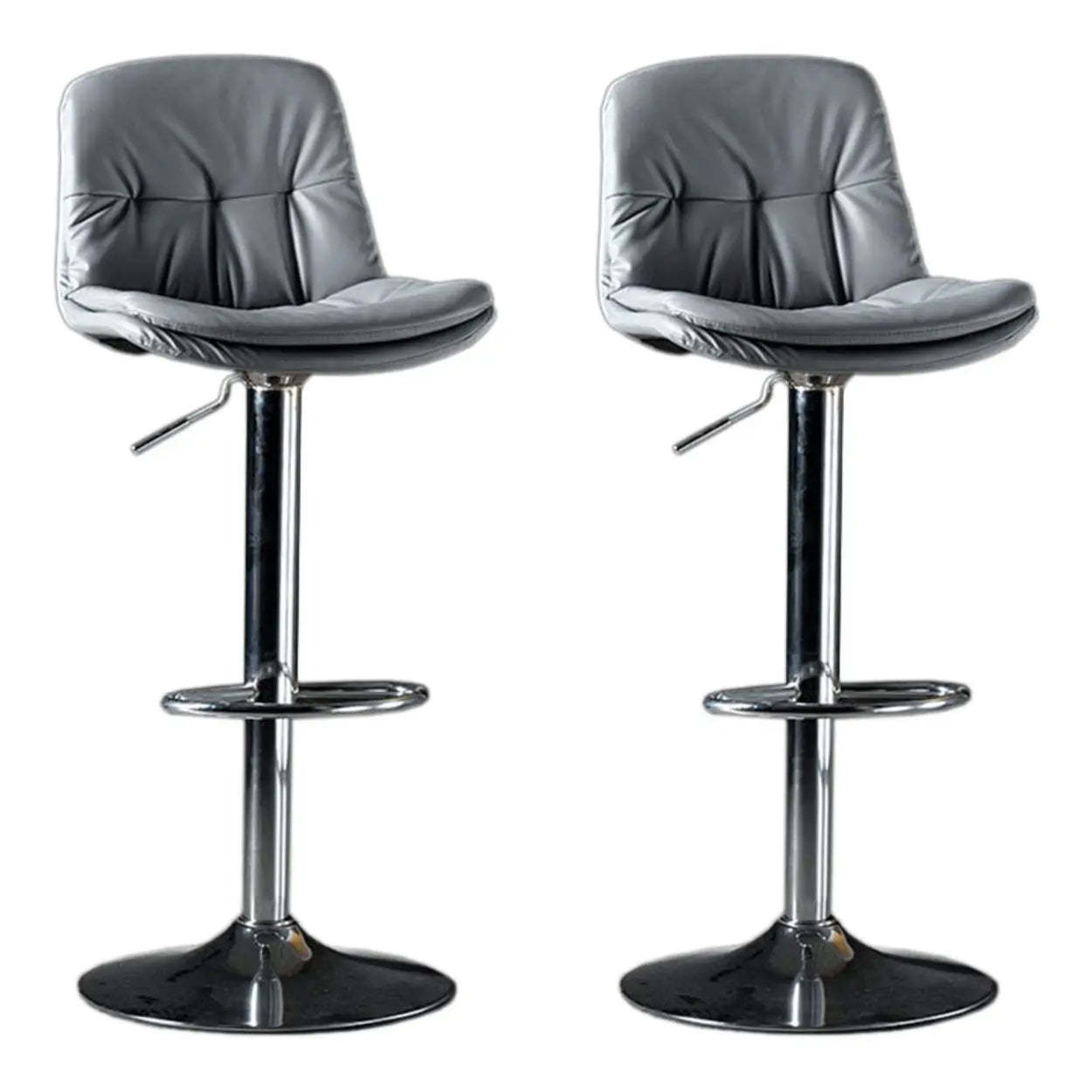 Adjustable Leather Swivel Bar Stool