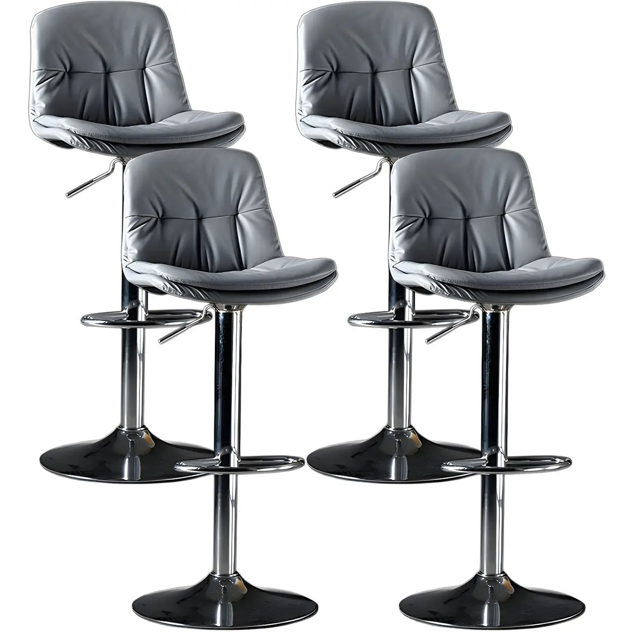 Adjustable Leather Swivel Bar Stool