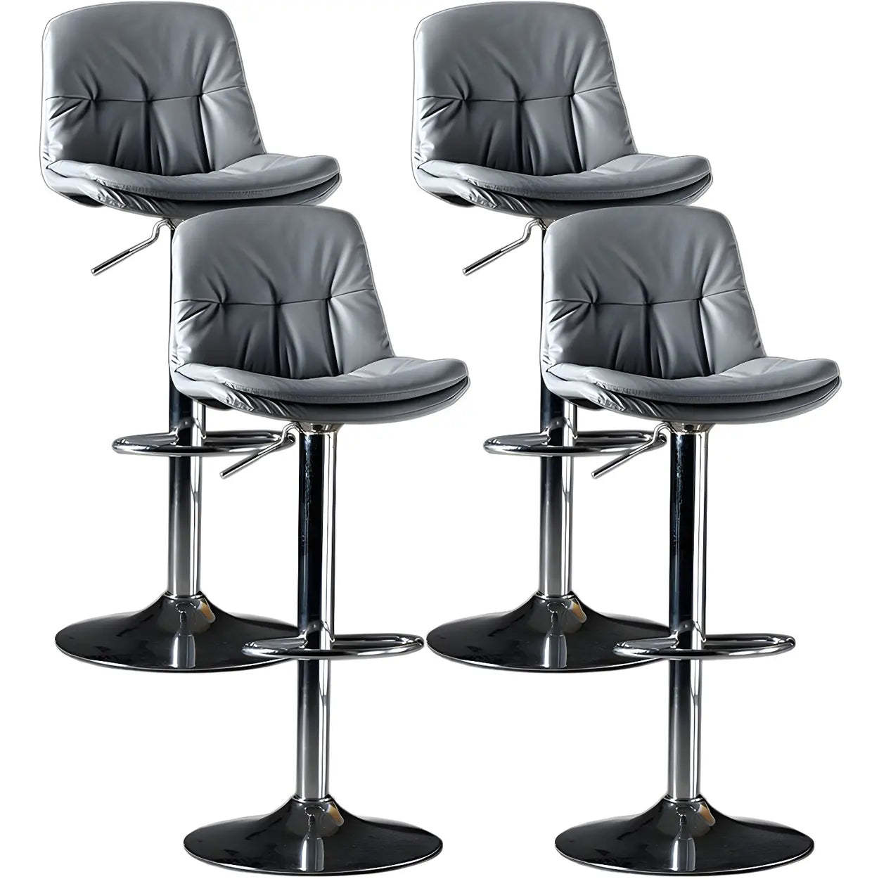 Adjustable Leather Swivel Bar Stool