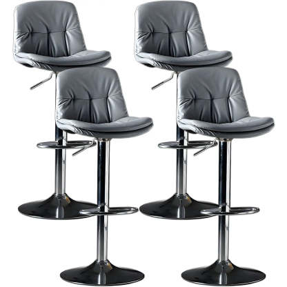 Adjustable Leather Swivel Bar Stool