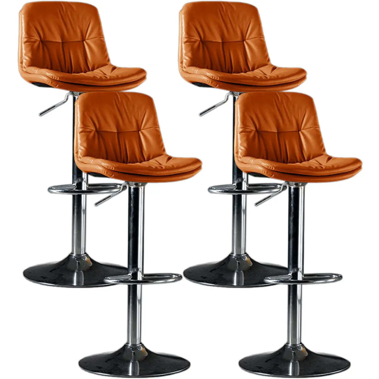 Adjustable Leather Swivel Bar Stool