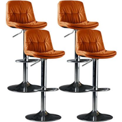 Adjustable Leather Swivel Bar Stool