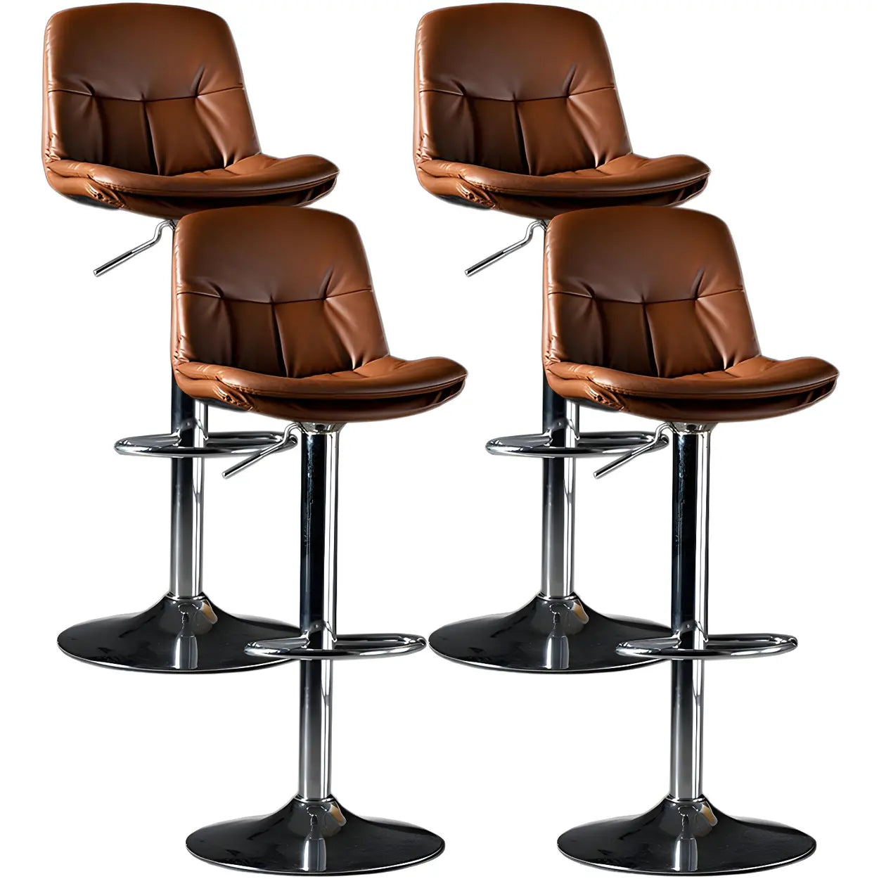 Adjustable Leather Swivel Bar Stool