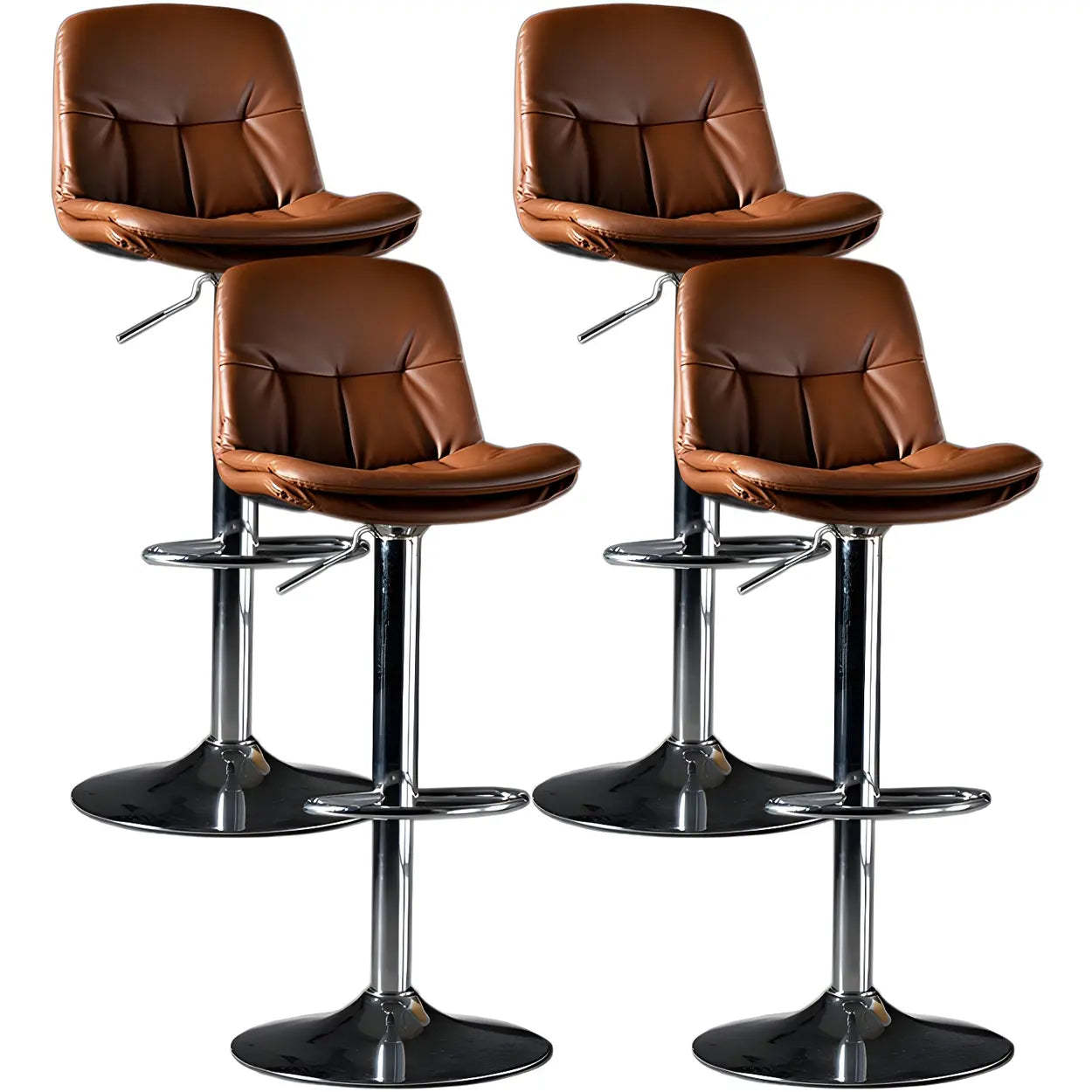 Adjustable Leather Swivel Bar Stool