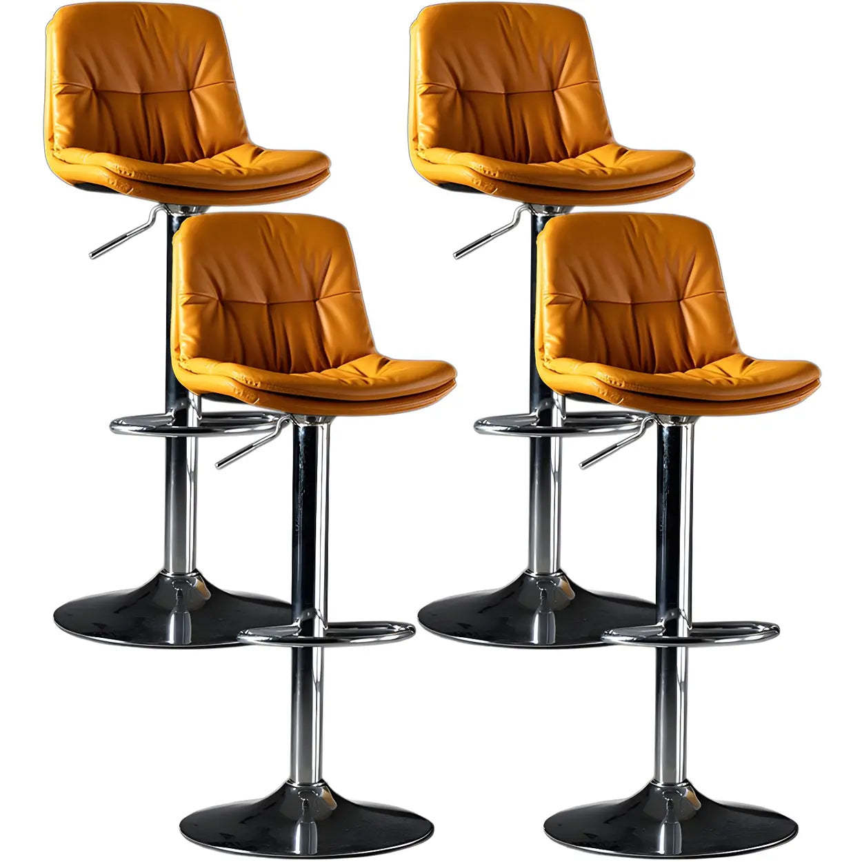 Adjustable Leather Swivel Bar Stool