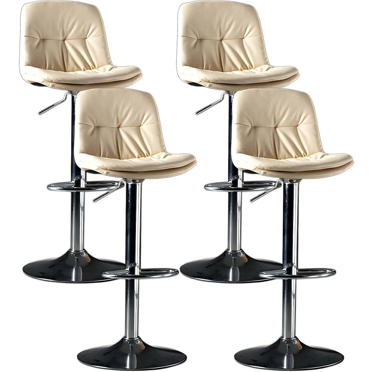 Adjustable Leather Swivel Bar Stool