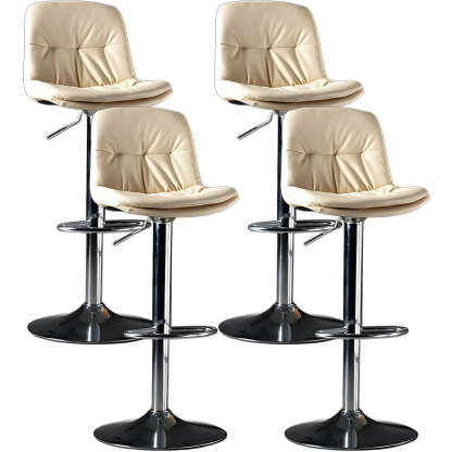 Adjustable Leather Swivel Bar Stool