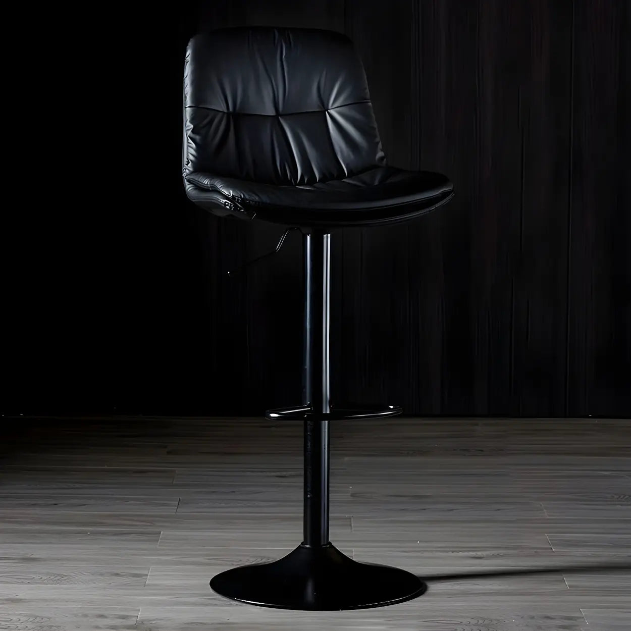 Adjustable Leather Swivel Bar Stool