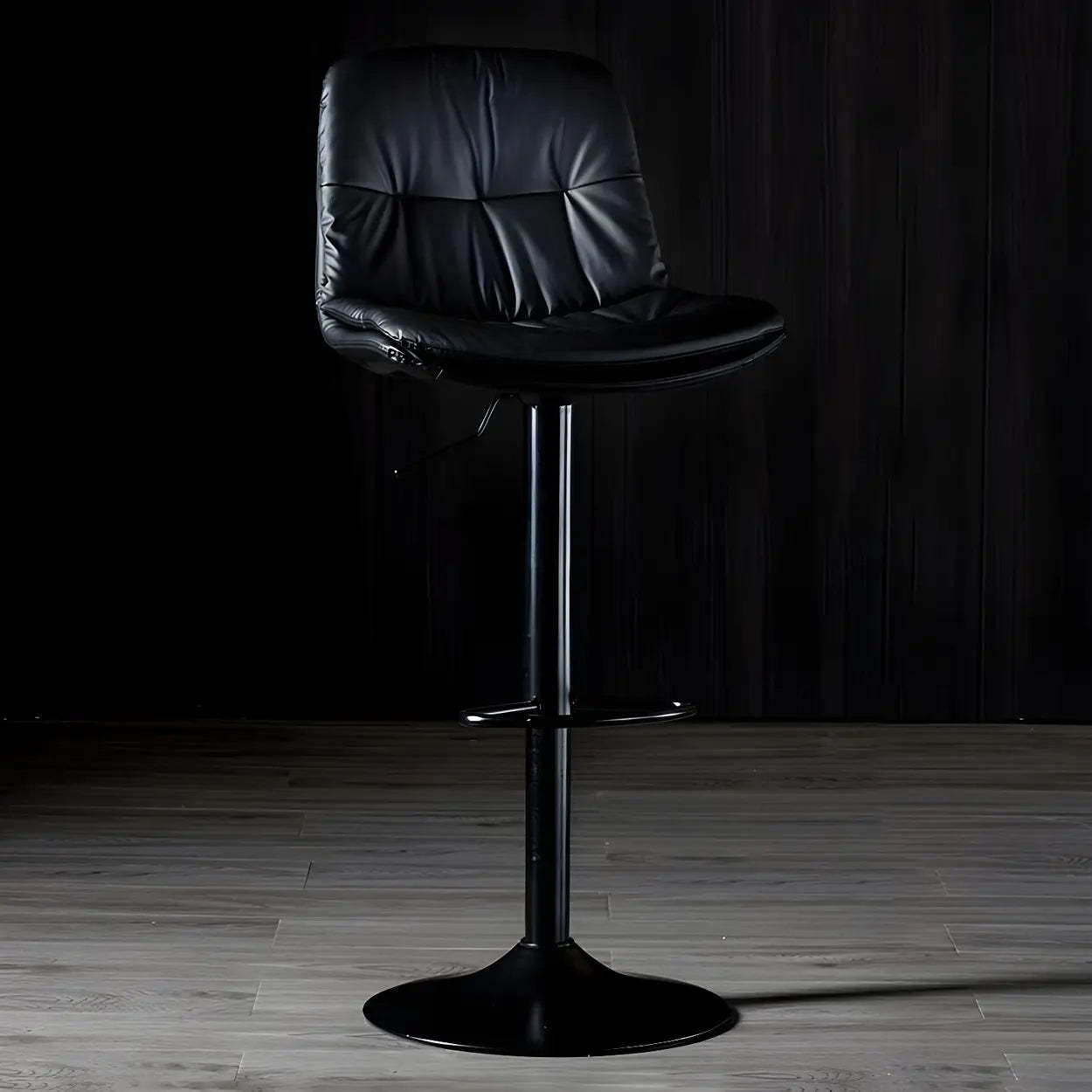 Adjustable Leather Swivel Bar Stool