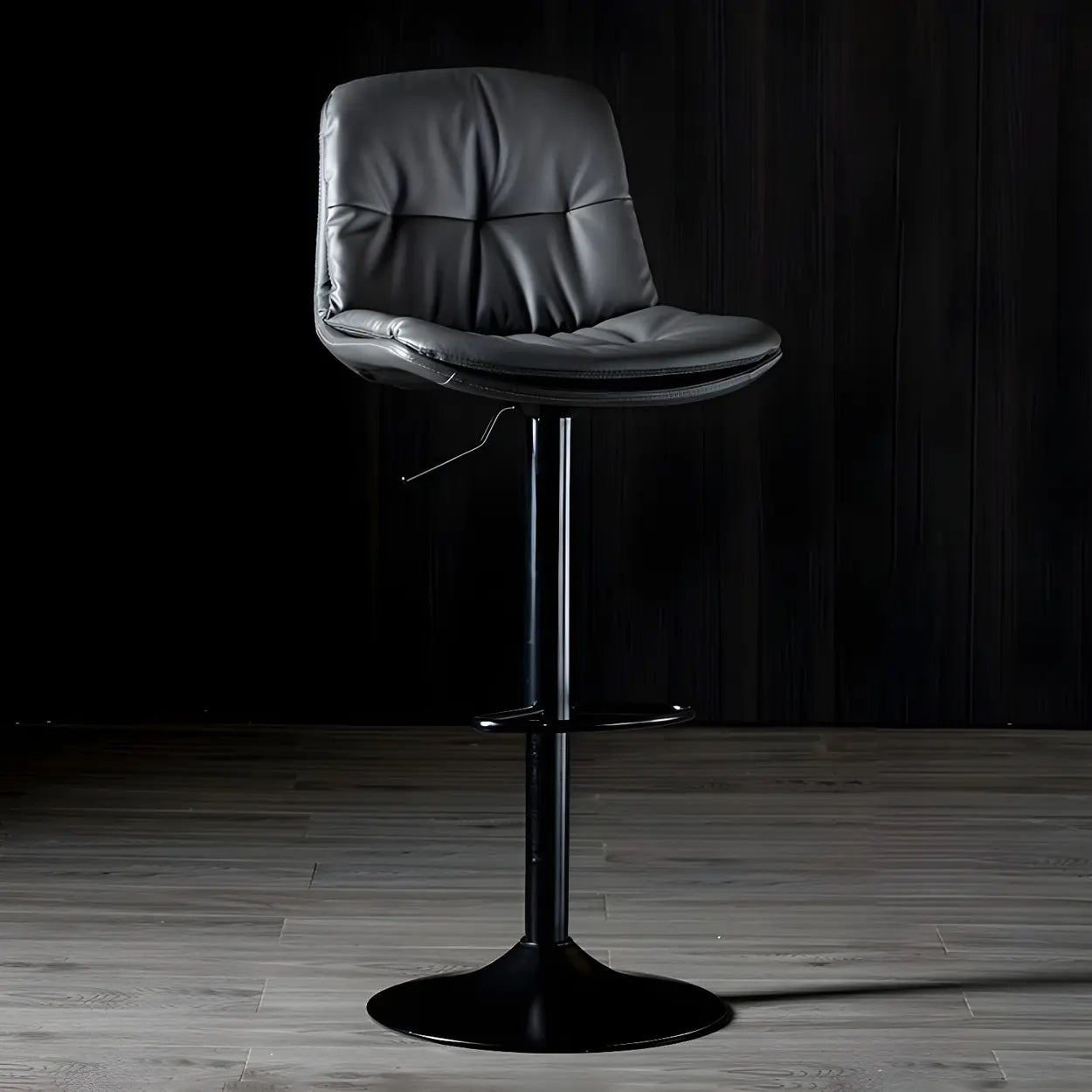 Adjustable Leather Swivel Bar Stool