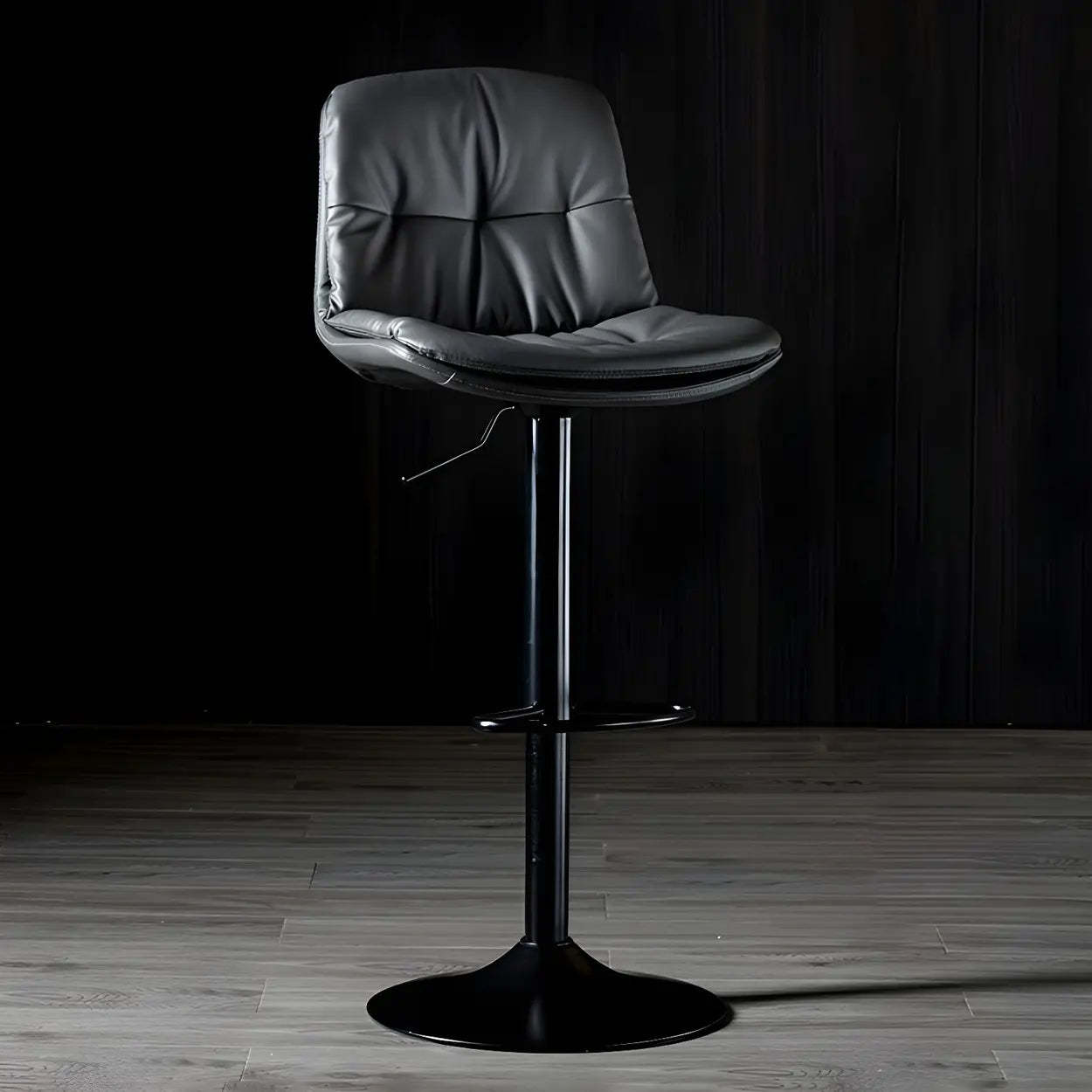 Adjustable Leather Swivel Bar Stool