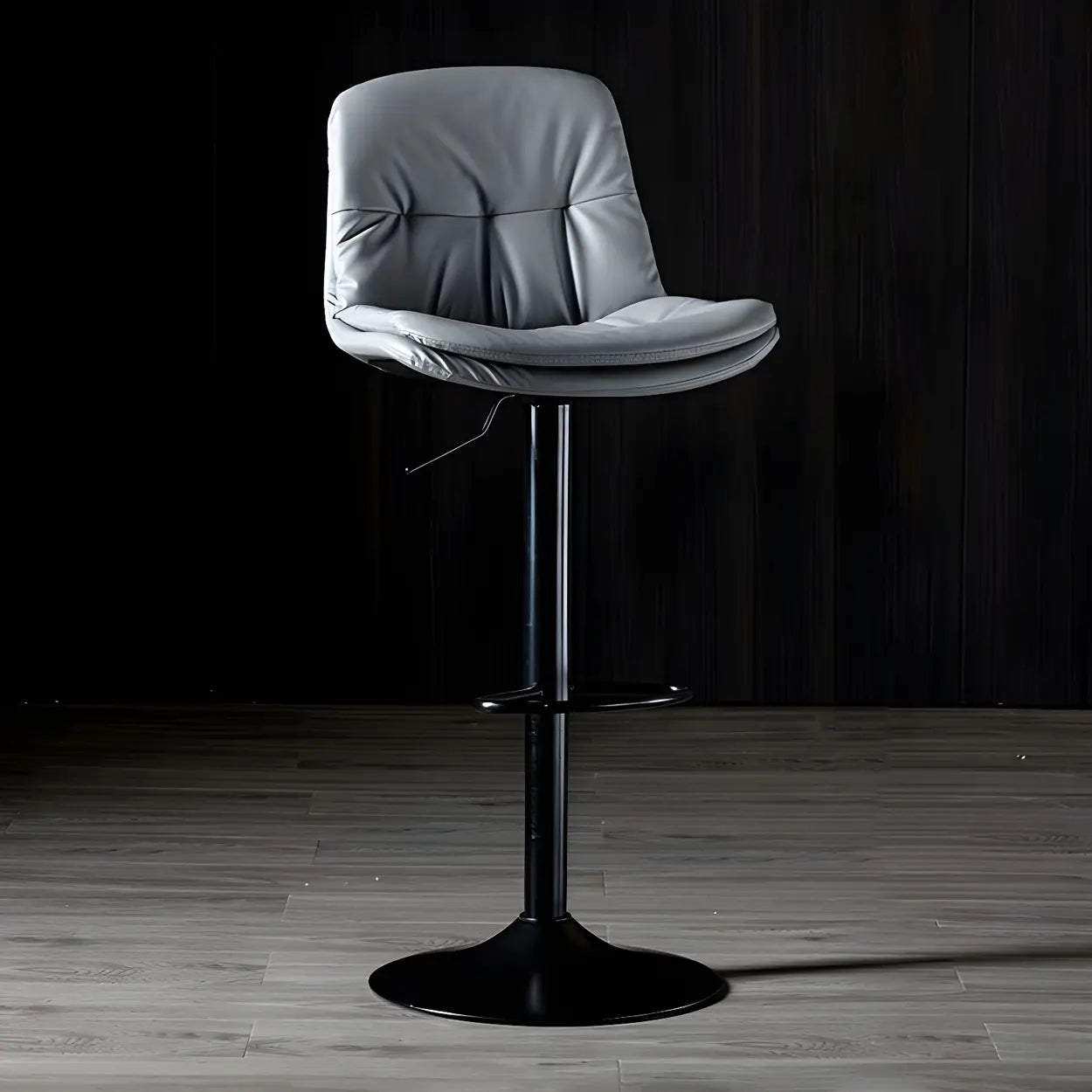 Adjustable Leather Swivel Bar Stool