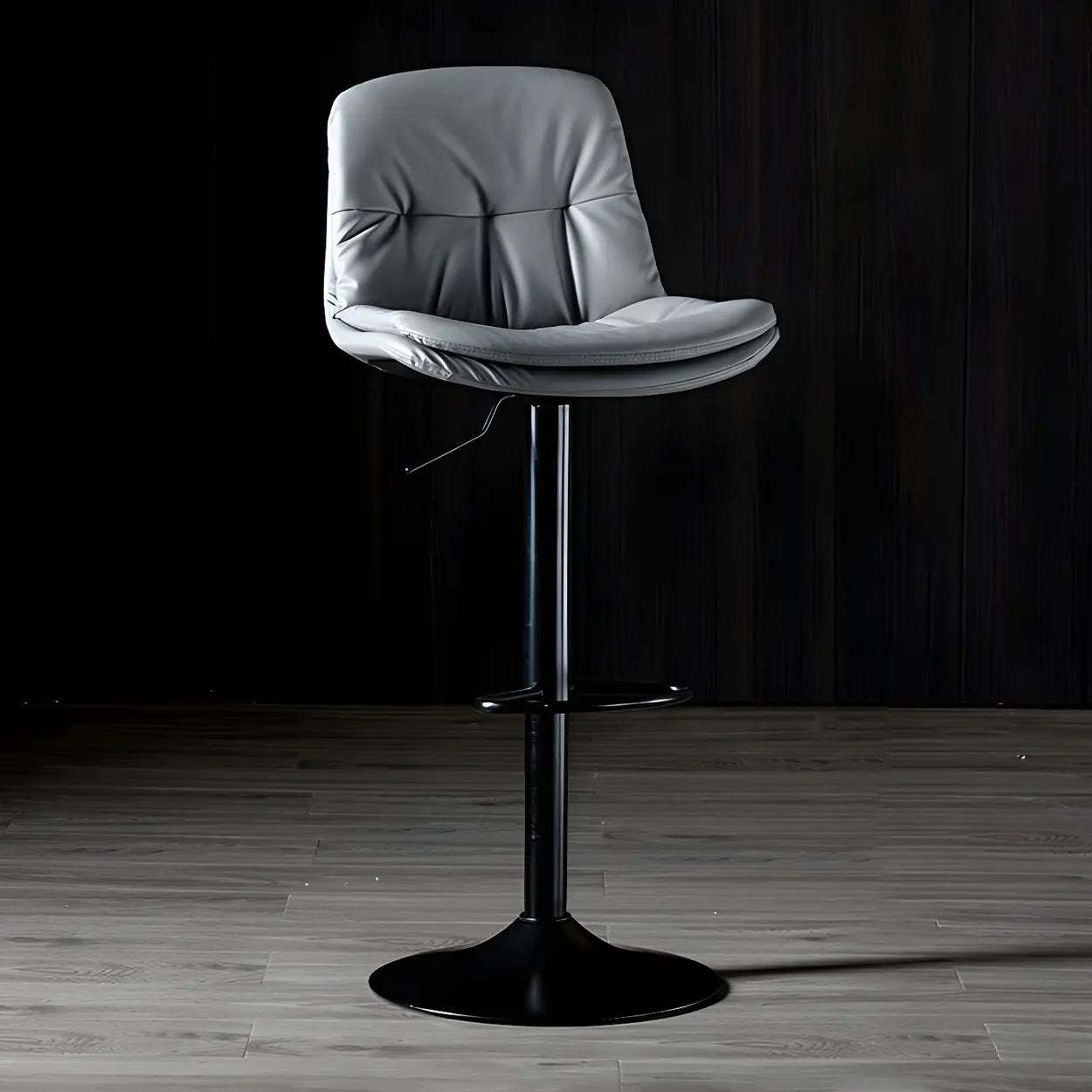 Adjustable Leather Swivel Bar Stool