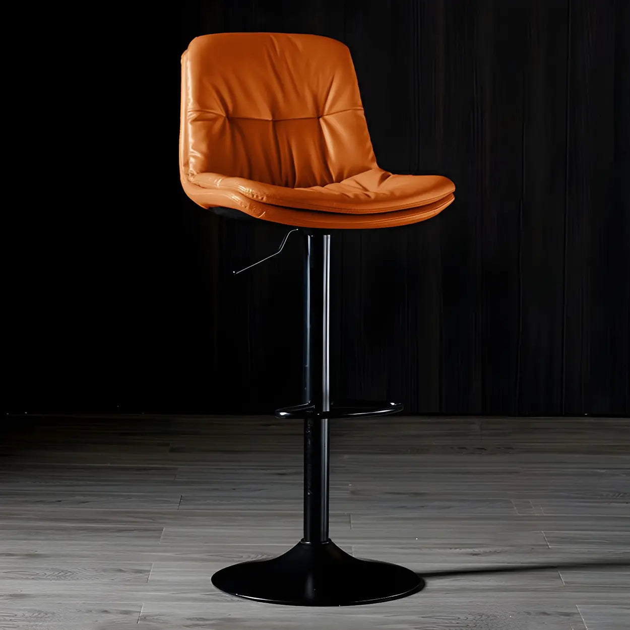 Adjustable Leather Swivel Bar Stool