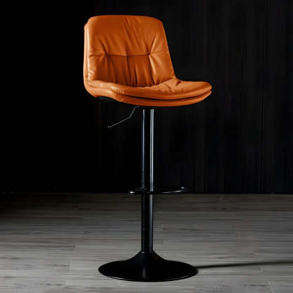 Adjustable Leather Swivel Bar Stool