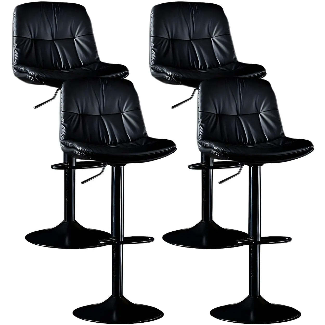 Adjustable Leather Swivel Bar Stool