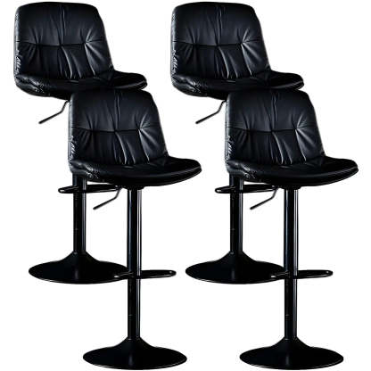 Adjustable Leather Swivel Bar Stool