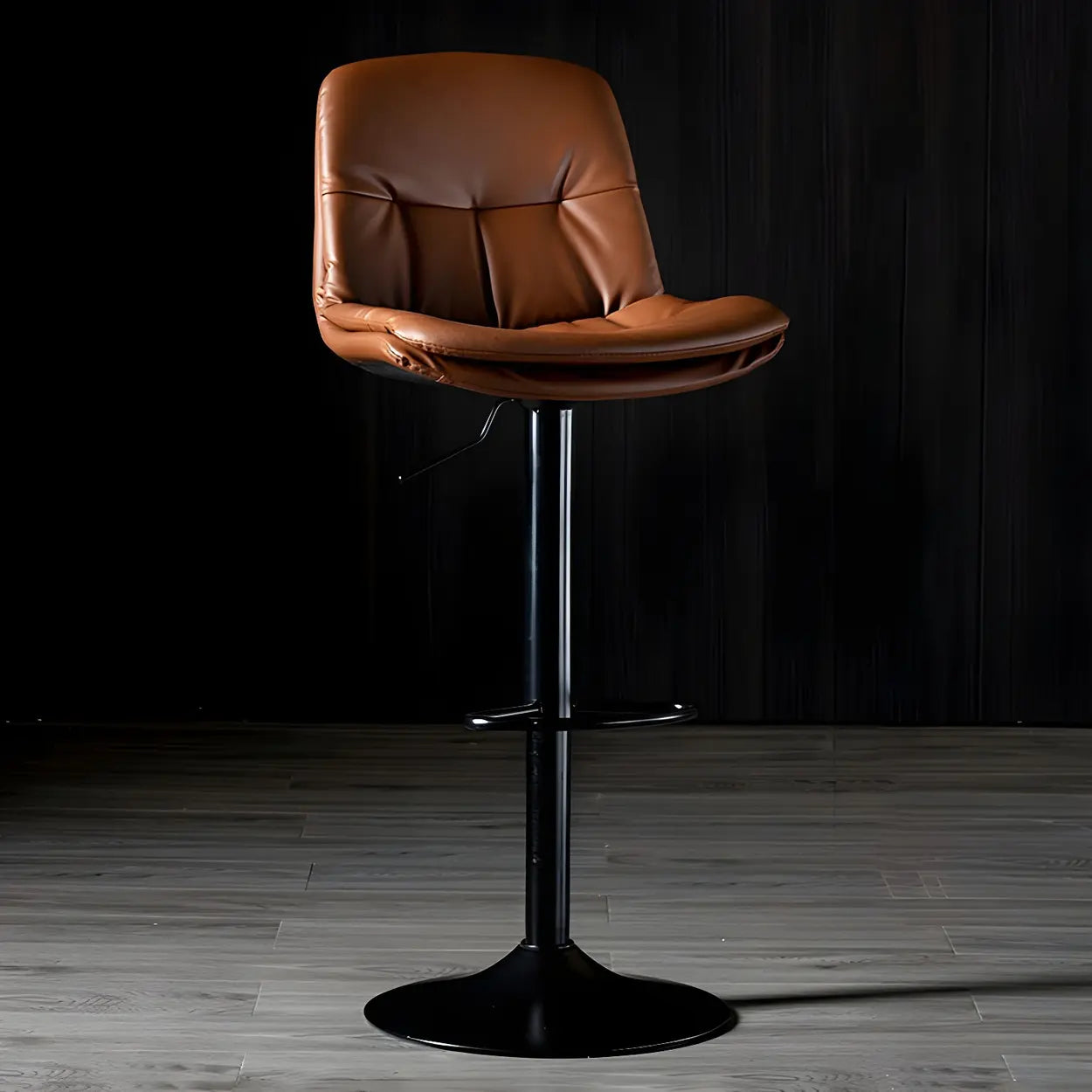 Adjustable Leather Swivel Bar Stool