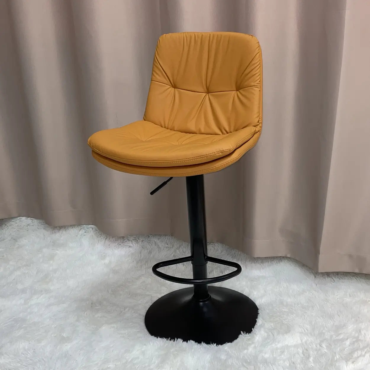 Adjustable Leather Swivel Bar Stool