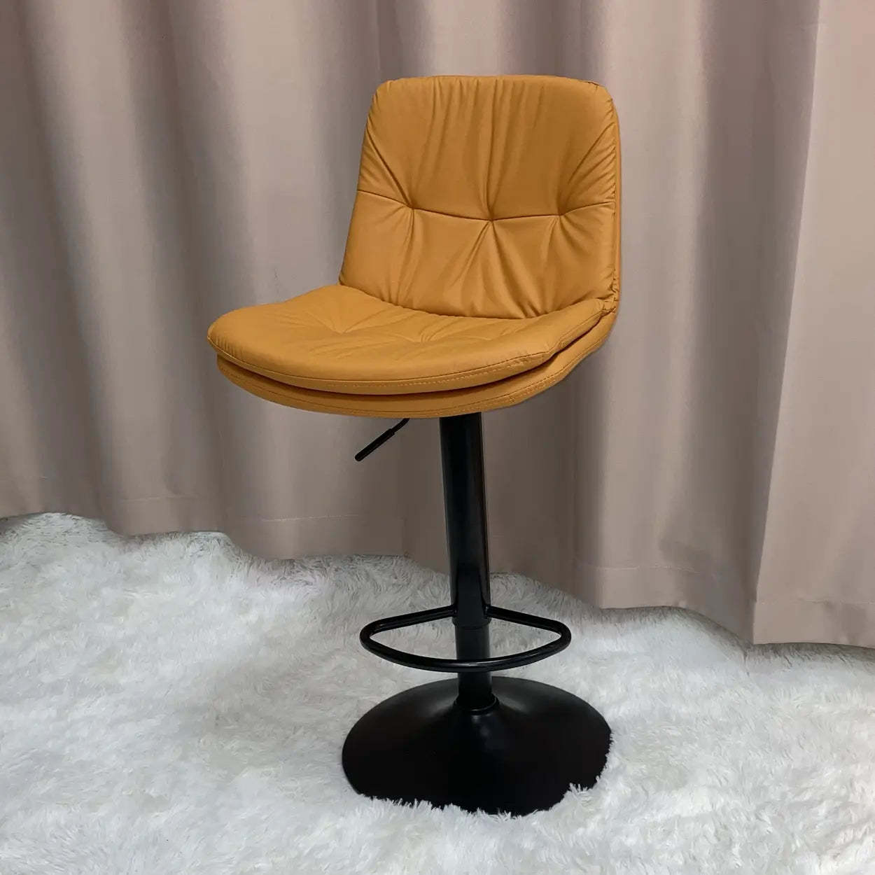 Adjustable Leather Swivel Bar Stool