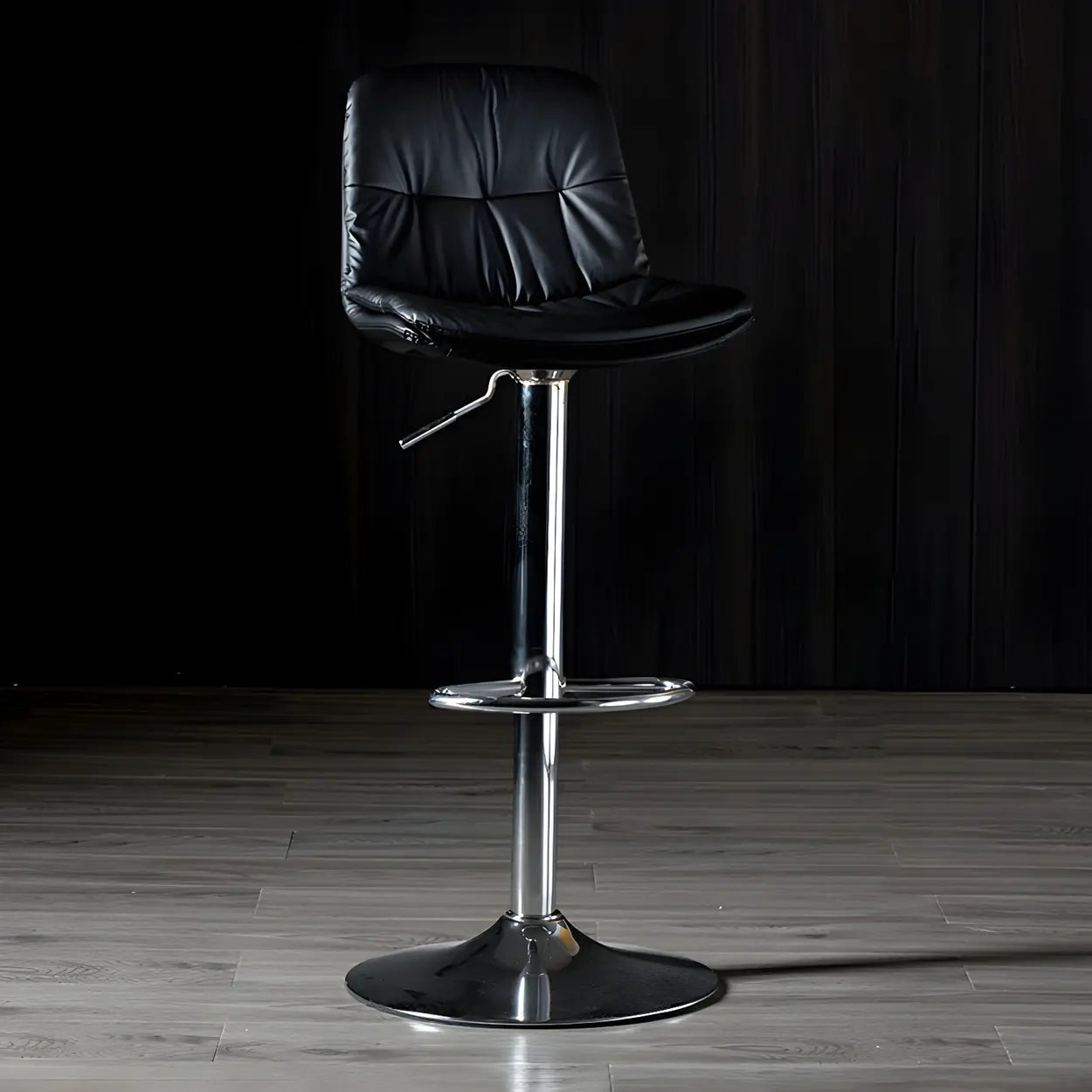Adjustable Leather Swivel Bar Stool