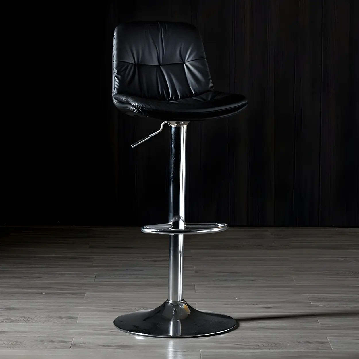 Adjustable Leather Swivel Bar Stool