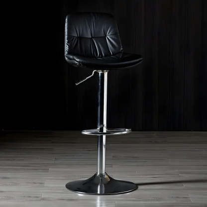 Adjustable Leather Swivel Bar Stool