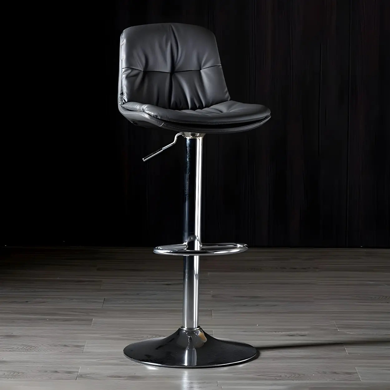 Adjustable Leather Swivel Bar Stool