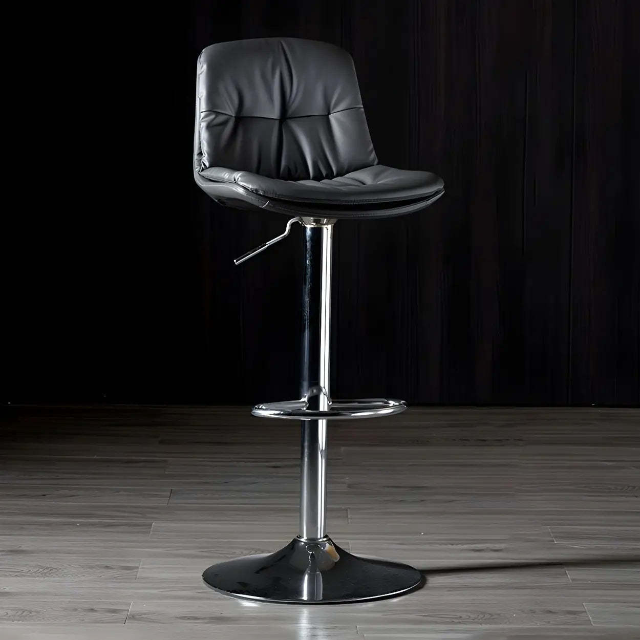Adjustable Leather Swivel Bar Stool