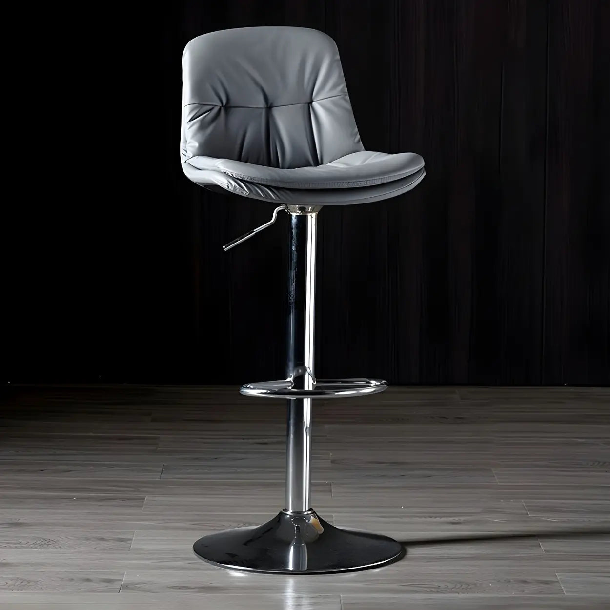 Adjustable Leather Swivel Bar Stool