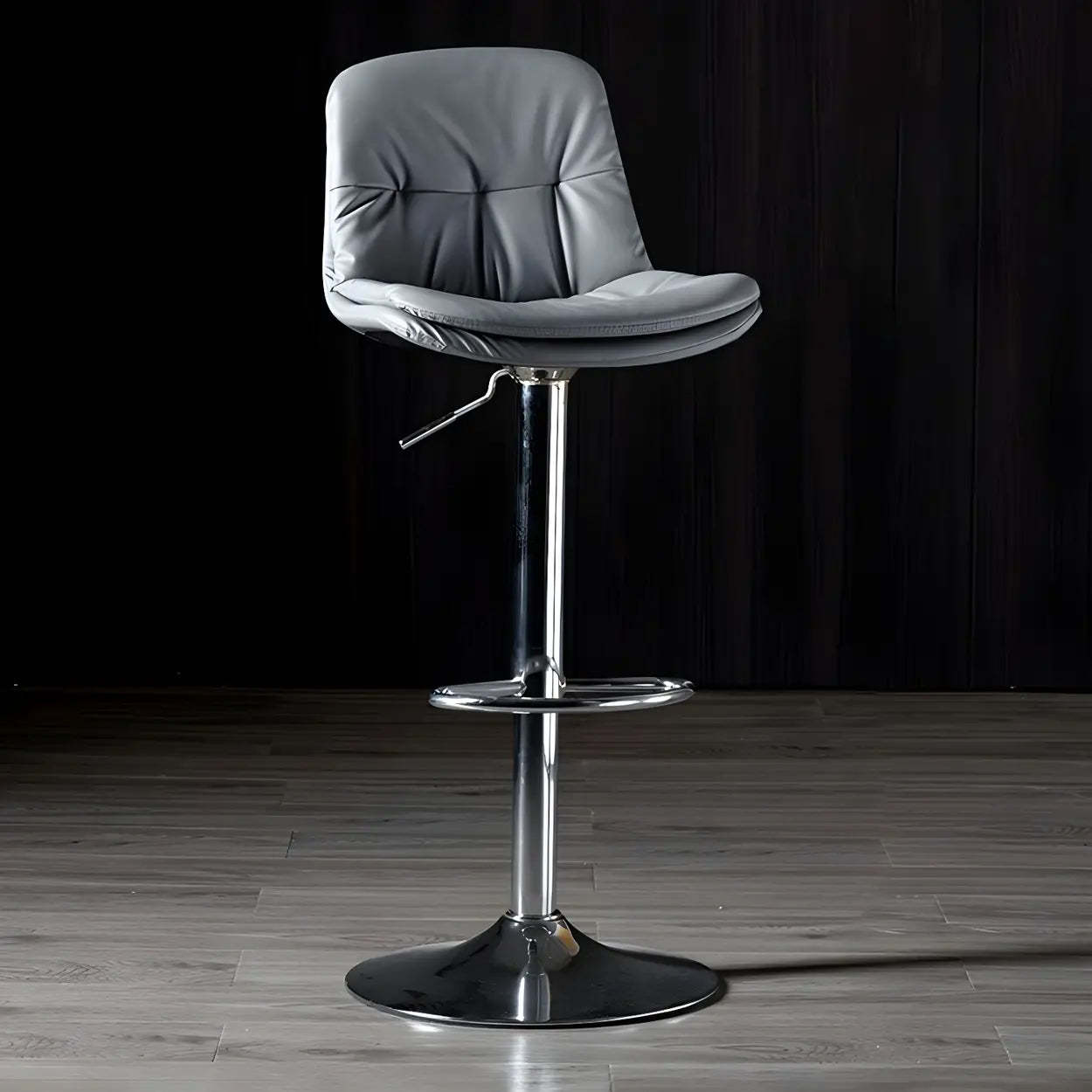 Adjustable Leather Swivel Bar Stool