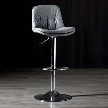 Adjustable Leather Swivel Bar Stool