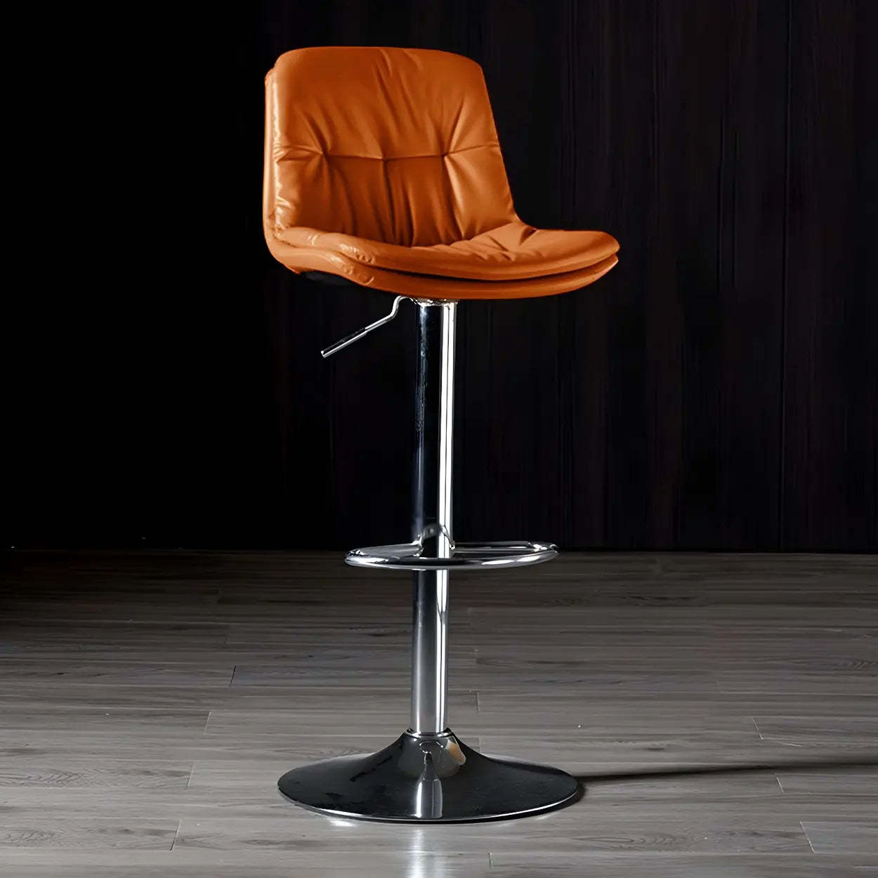 Adjustable Leather Swivel Bar Stool