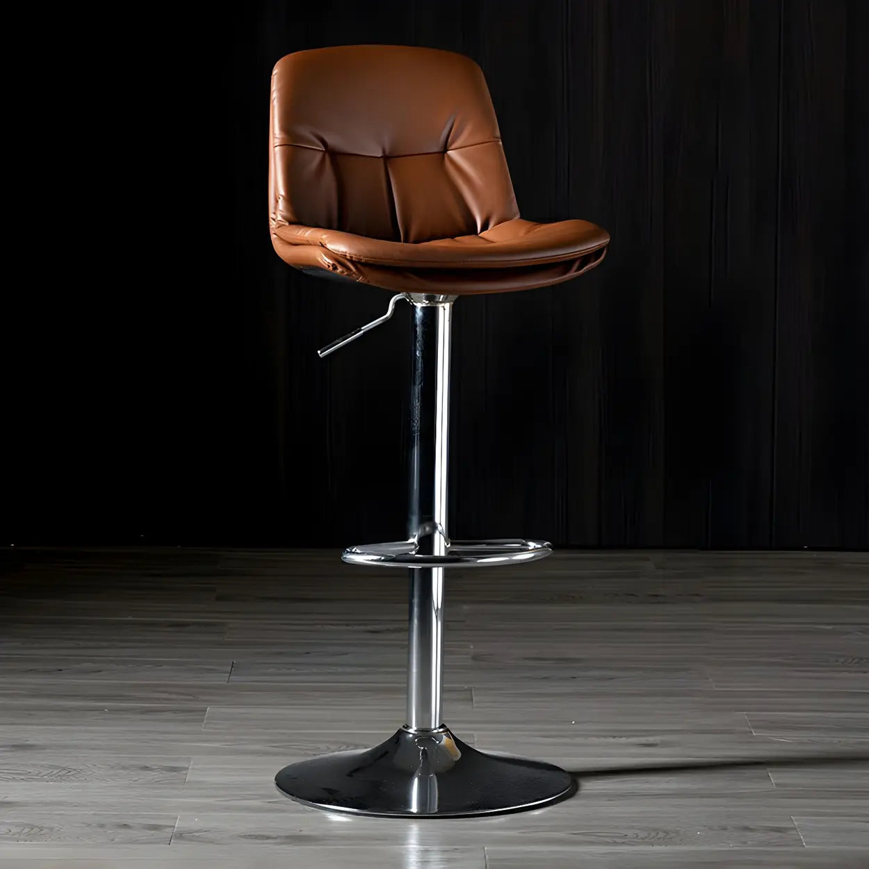 Adjustable Leather Swivel Bar Stool