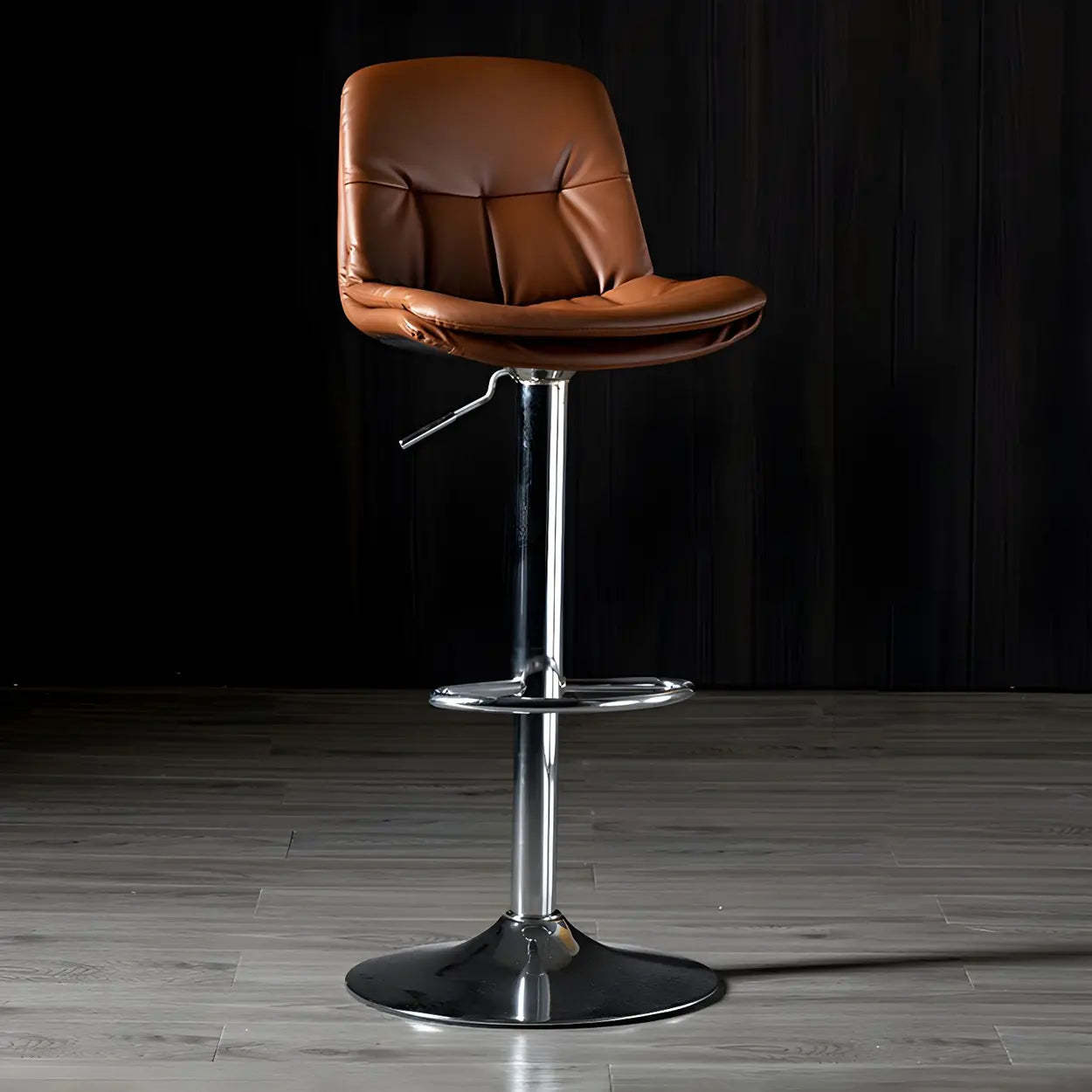 Adjustable Leather Swivel Bar Stool