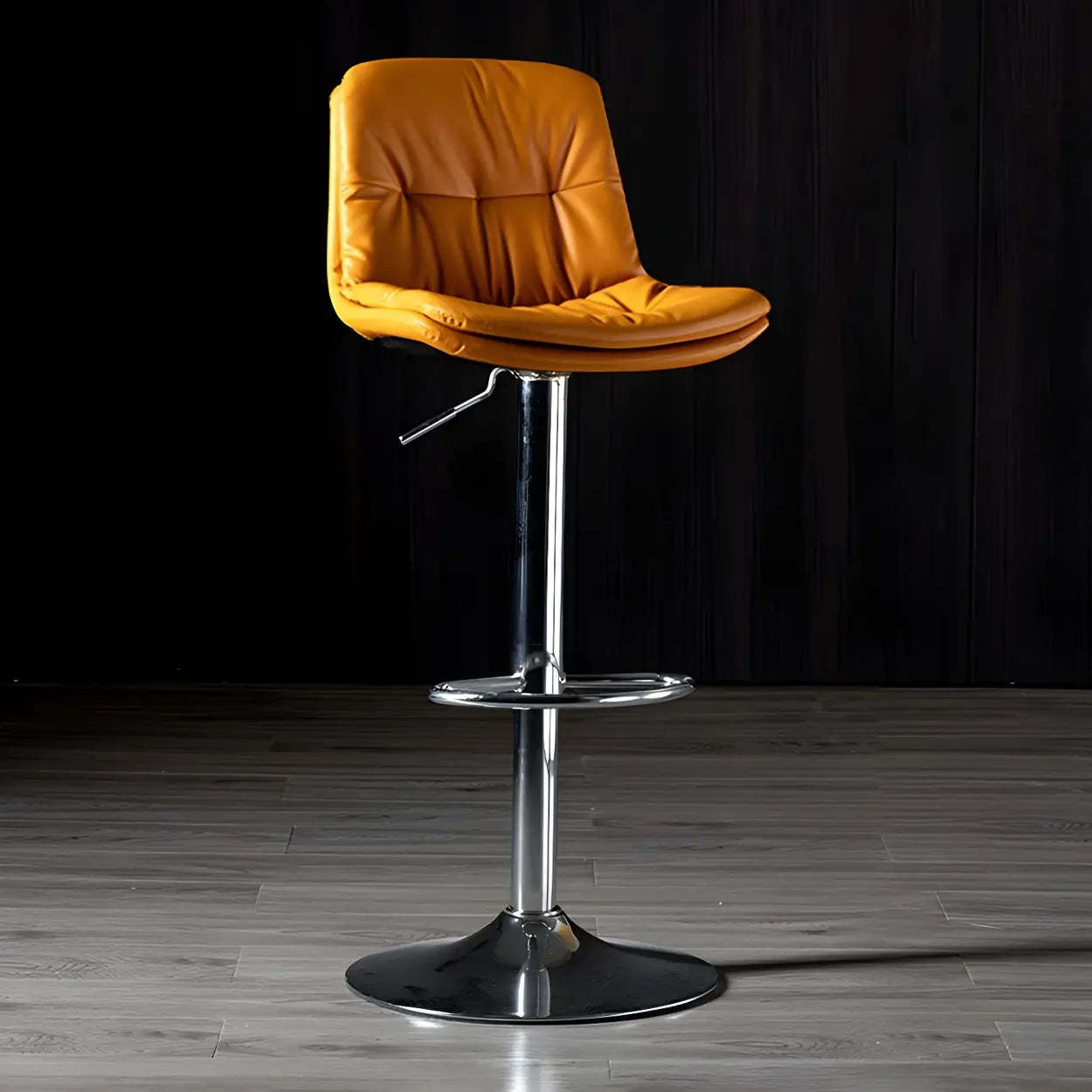 Adjustable Leather Swivel Bar Stool