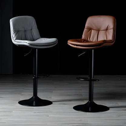 Adjustable Leather Swivel Bar Stool