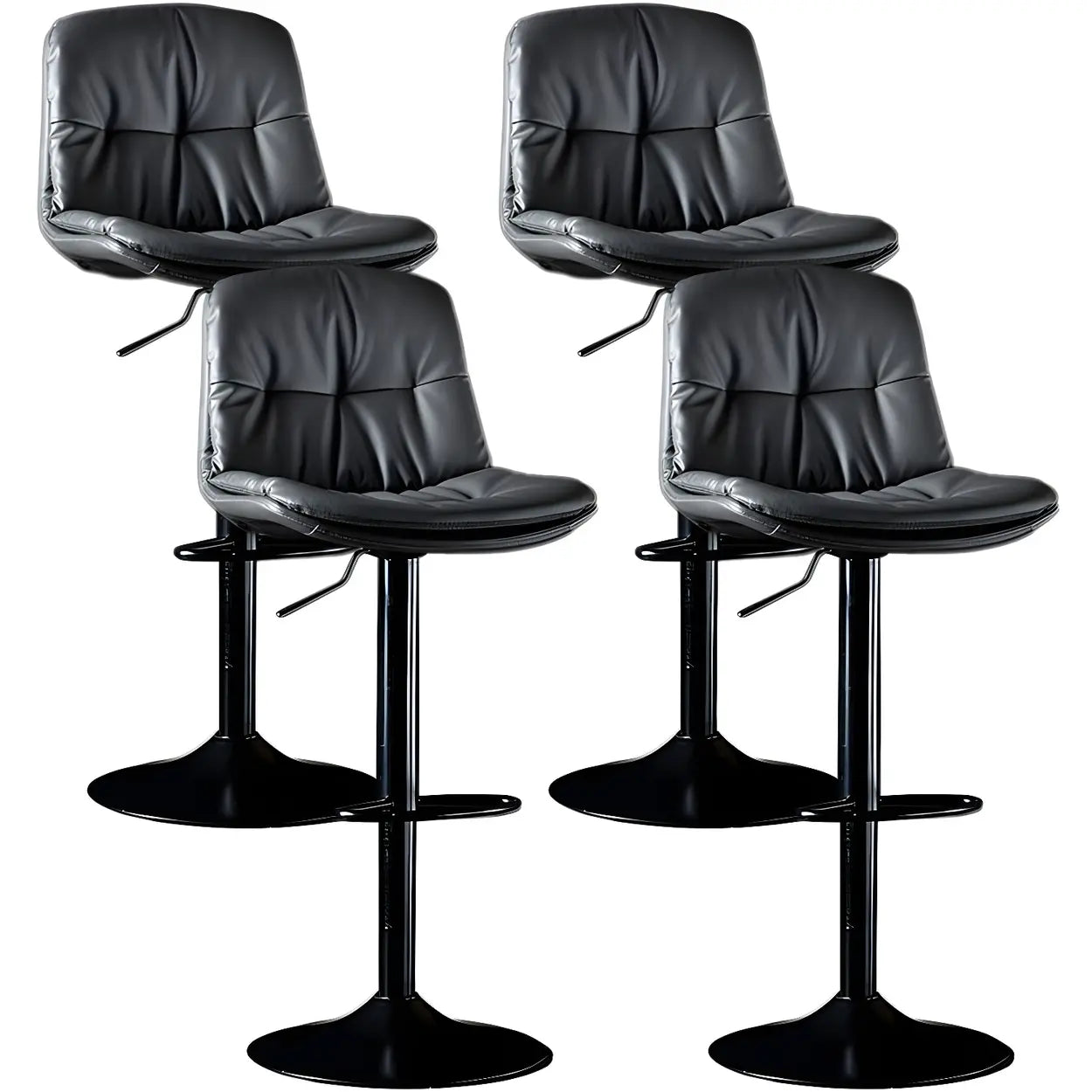 Adjustable Leather Swivel Bar Stool