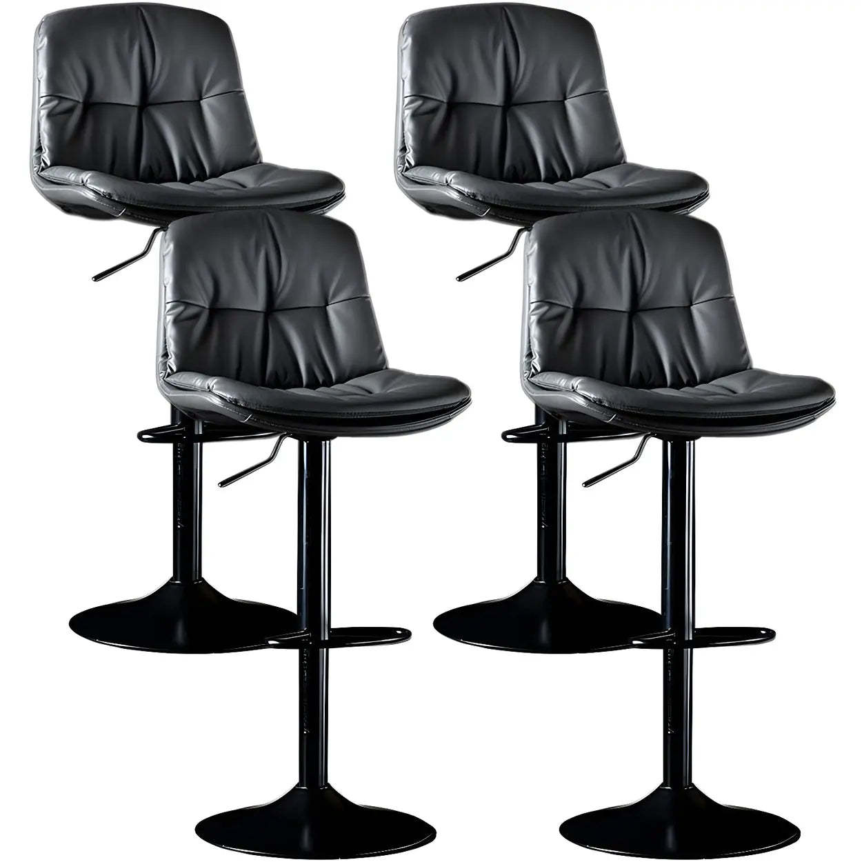 Adjustable Leather Swivel Bar Stool